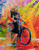 Stampa su tela Poster AbcArtAttack Ciclo in ascesa Fantasia Verticale