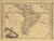 Stampa su tela Poster World Map Sud America 1802 Tradizionale Orizzontale