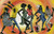 Stampa su tela Poster anonymous Danza africana multicolore Figurativo Orizzontale