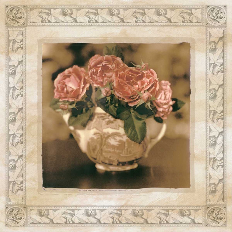 Arduini JoAnn T. Imperial Rose I Floreale cm54X54 Immagine su CARTA TELA PANNELLO CORNICE Quadrata