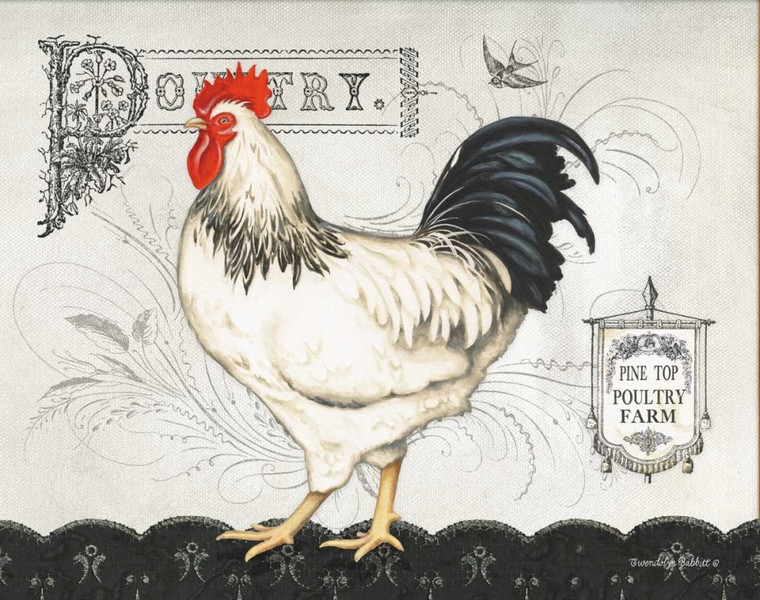 Babbitt Gwendolyn Poultry Farm I Animali cm50X64 Immagine su CARTA TELA PANNELLO CORNICE Orizzontale