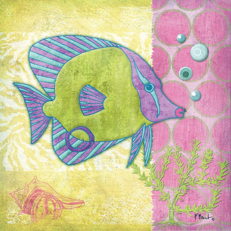 Brent Paul Fantasy VI Reef Arte per bambini cm76X76 Immagine su CARTA TELA PANNELLO CORNICE Quadrata