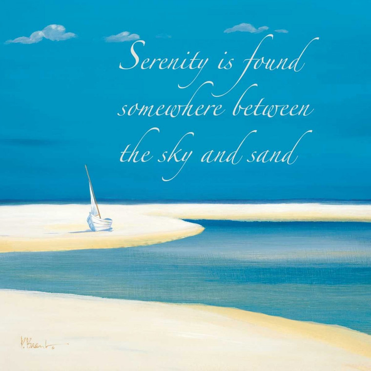 Brent Paul Serenity Sentiment Costiero cm54X54 Immagine su CARTA TELA PANNELLO CORNICE Quadrata