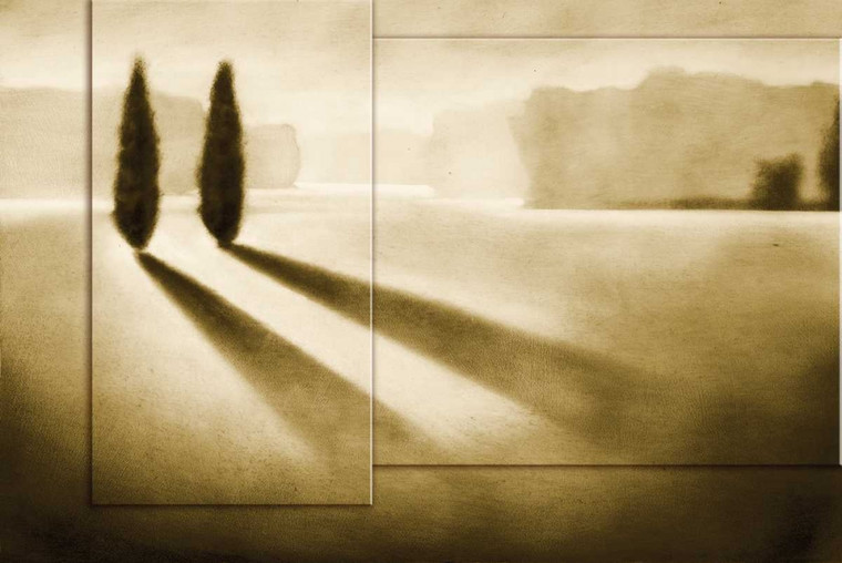 Collins Brent Cipro Eclipse I Paesaggio cm78X118 Immagine su CARTA TELA PANNELLO CORNICE Orizzontale