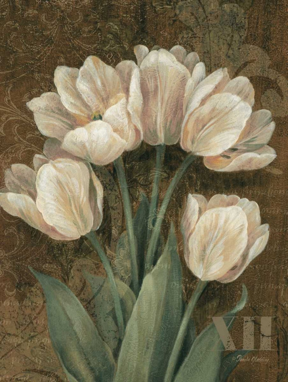 Gladding Pamela Petit Jardin Tulipani Floreale cm102X76 Immagine su CARTA TELA PANNELLO CORNICE Verticale