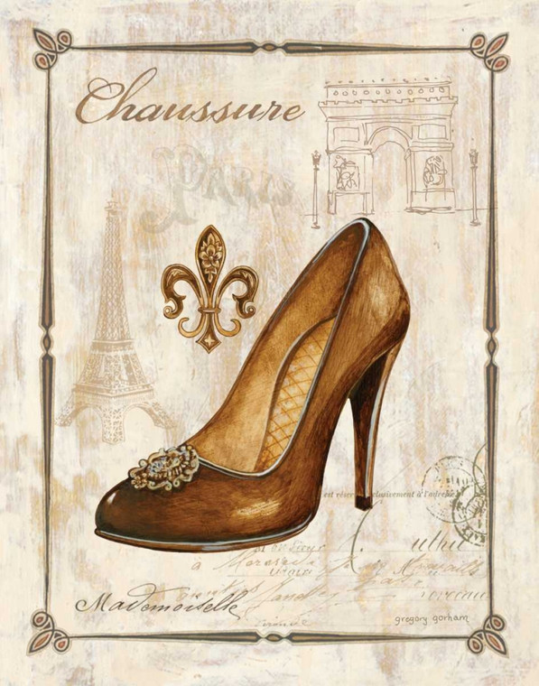 Gorham Gregory Keys to Paris Shoe francese del paese cm64X50 Immagine su CARTA TELA PANNELLO CORNICE Verticale