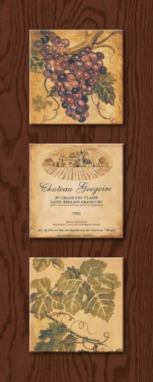 Gorham Gregory Wine Country Panel II Cibo cm107X41 Immagine su CARTA TELA PANNELLO CORNICE Verticale