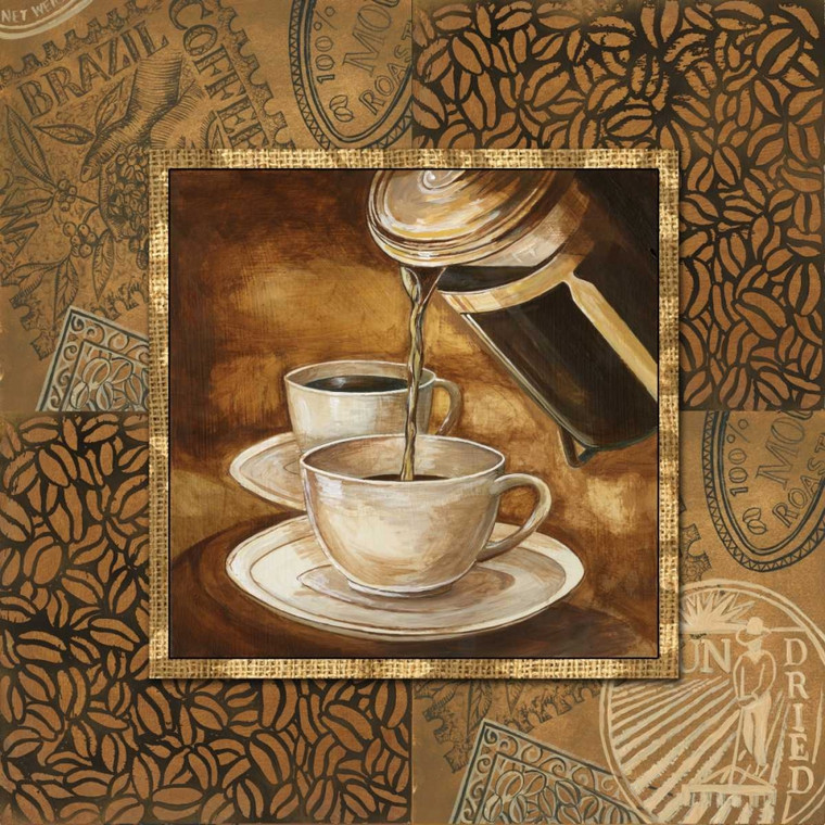 Gorham Gregory Coffee III Cibo cm64X64 Immagine su CARTA TELA PANNELLO CORNICE Quadrata