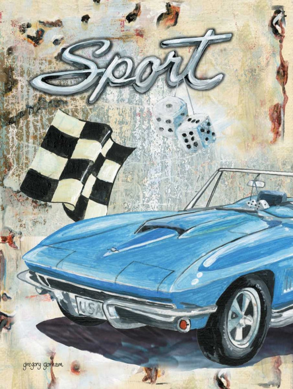 Gorham Gregory Auto sportiva Giochi e Sport cm96X73 Immagine su CARTA TELA PANNELLO CORNICE Verticale