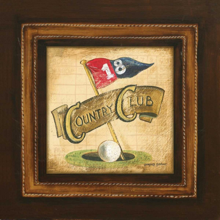 Gorham Gregory Golf Country Club Giochi e Sport cm36X36 Immagine su CARTA TELA PANNELLO CORNICE Quadrata