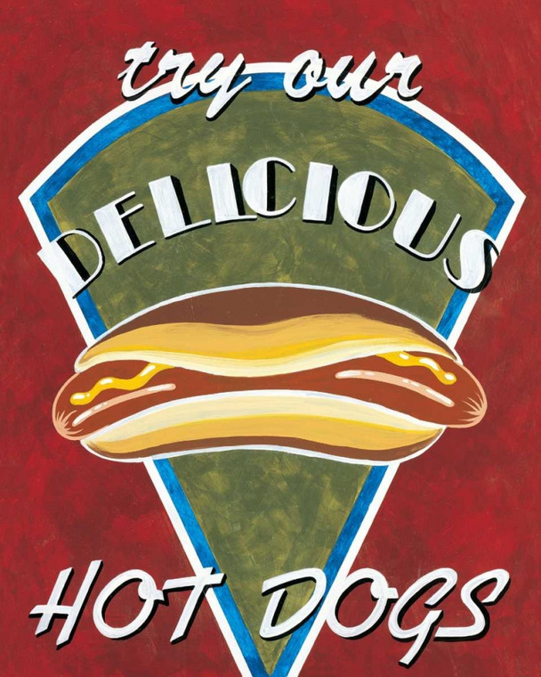 Jones Catherine Hot Dogs Cibo cm52X41 Immagine su CARTA TELA PANNELLO CORNICE Verticale