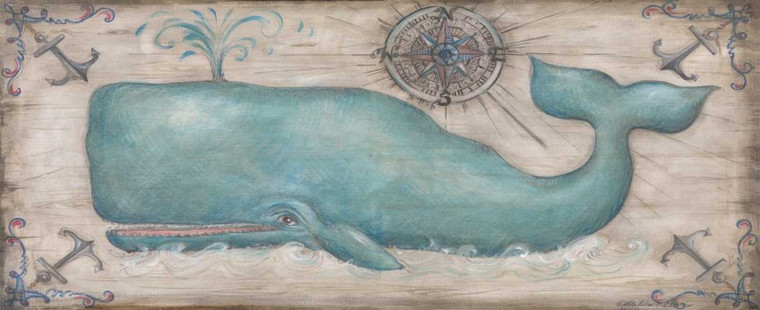 McRostie Kate Whale Watch II Costiero cm66X164 Immagine su CARTA TELA PANNELLO CORNICE Orizzontale
