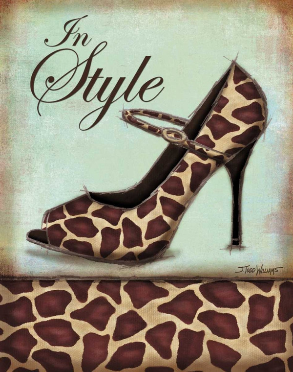 Williams Todd Giraffe Shoe Moda cm64X50 Immagine su CARTA TELA PANNELLO CORNICE Verticale