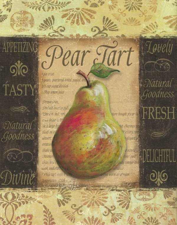 Williams Todd Pear Tart Cibo cm64X50 Immagine su CARTA TELA PANNELLO CORNICE Verticale