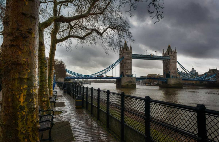 BrownVictoria London Tower Bridge fotografia cm70X107 Immagine su CARTA TELA PANNELLO CORNICE Orizzontale