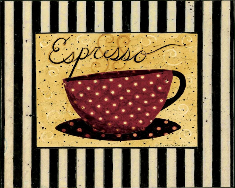 DiPaolo Dan Stripes Espresso Cibo cm36X45 Immagine su CARTA TELA PANNELLO CORNICE Orizzontale