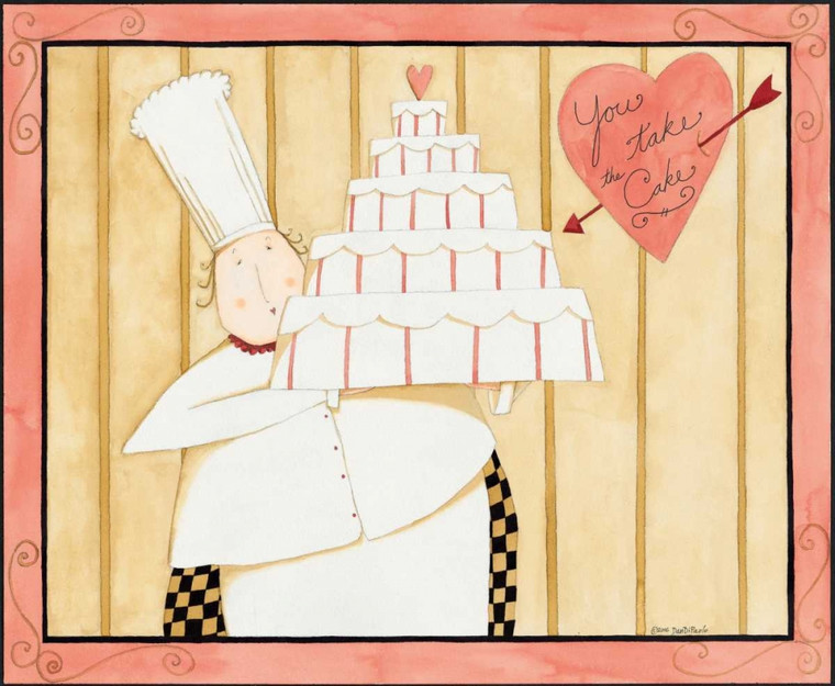 DiPaolo Dan amore Cake Cucina cm48X59 Immagine su CARTA TELA PANNELLO CORNICE Orizzontale