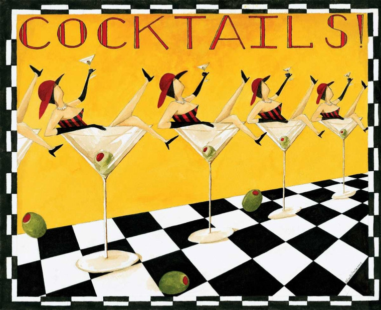 DiPaolo Dan cocktail Spirits cm48X59 Immagine su CARTA TELA PANNELLO CORNICE Orizzontale
