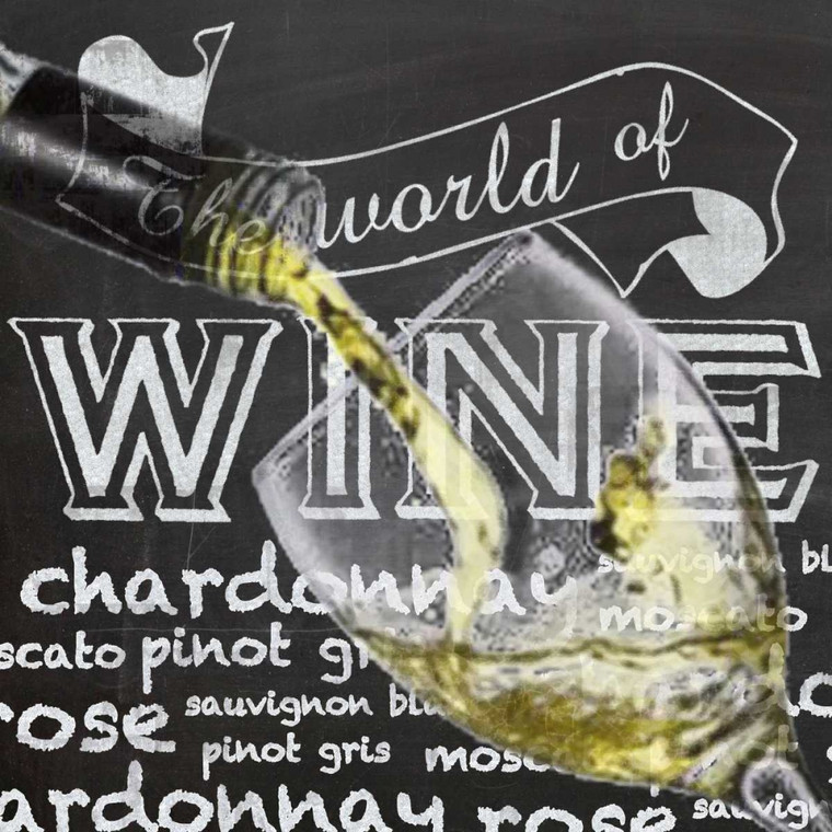 Gibbons Lauren Wine Glass 2 Spirits cm45X45 Immagine su CARTA TELA PANNELLO CORNICE Quadrata