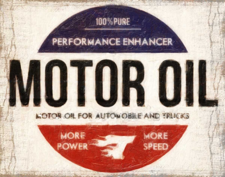 Greene Taylor MOTOR OIL segni cm50X64 Immagine su CARTA TELA PANNELLO CORNICE Orizzontale