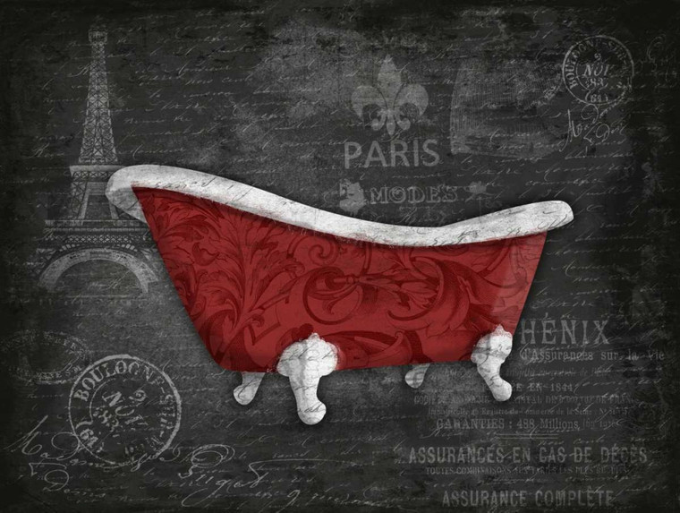 Grey Jace Bath Red Bagno cm73X98 Immagine su CARTA TELA PANNELLO CORNICE Orizzontale