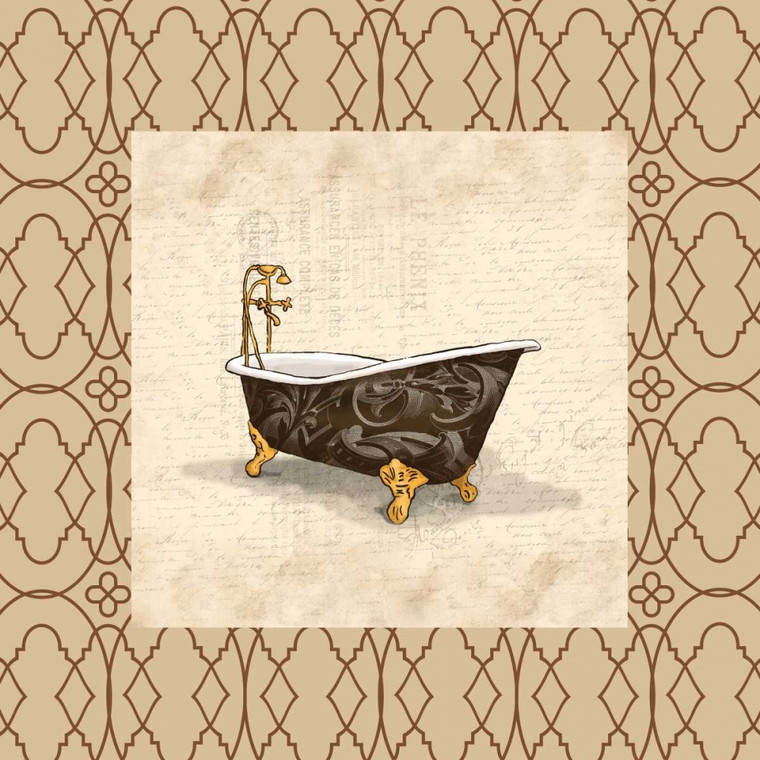 Grey Jace Brown bordo vasca Bagno cm54X54 Immagine su CARTA TELA PANNELLO CORNICE Quadrata