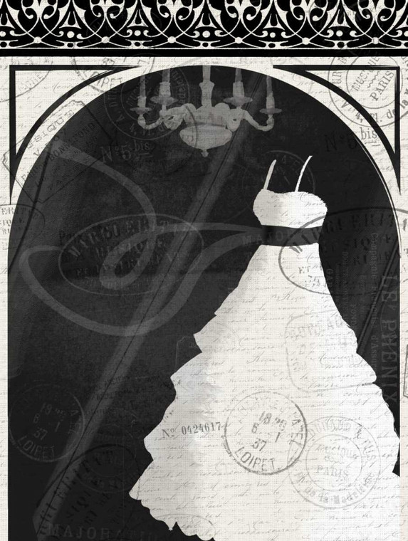 Grey Jace Dress Finestra N Nero bianco cm98X73 Immagine su CARTA TELA PANNELLO CORNICE Verticale