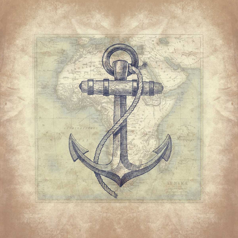 Grey Jace mappa Coastal compagno confina Costiero cm73X73 Immagine su CARTA TELA PANNELLO CORNICE Quadrata