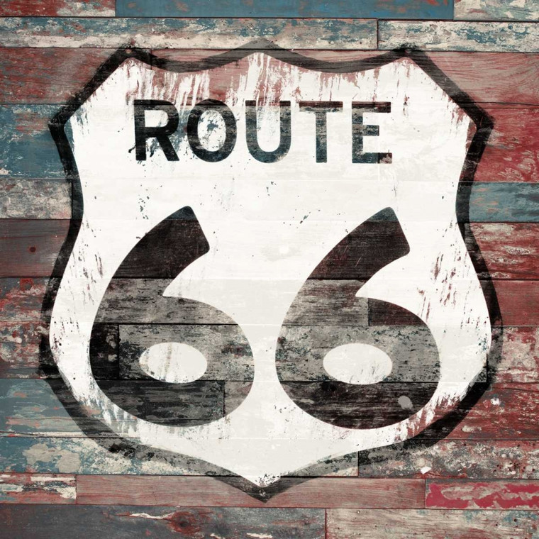 Grey Jace Route 66 segno 1 segni cm87X87 Immagine su CARTA TELA PANNELLO CORNICE Quadrata