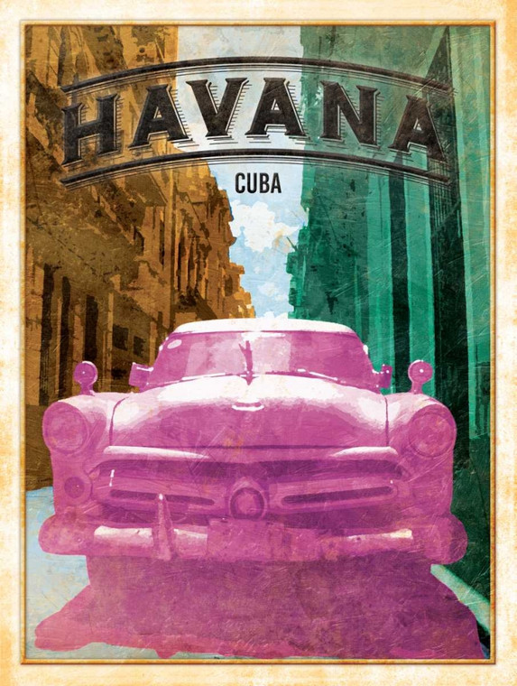 Grey Jace L'Avana copertina Trasporti cm73X54 Immagine su CARTA TELA PANNELLO CORNICE Verticale