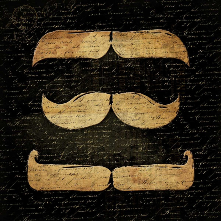 Grey Jace Stache nero capriccioso cm73X73 Immagine su CARTA TELA PANNELLO CORNICE Quadrata