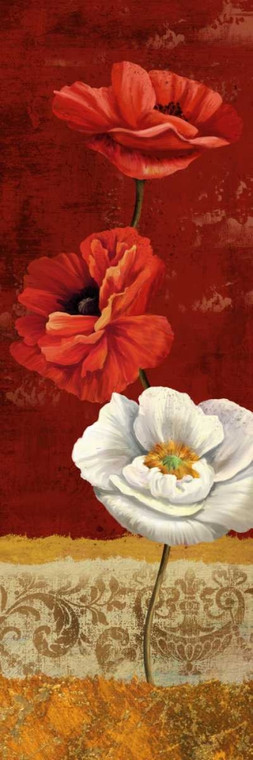 Knutsen Conrad Poppy Gesti I Floreale cm164X54 Immagine su CARTA TELA PANNELLO CORNICE Verticale