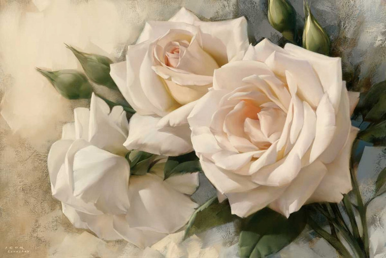Levashov Igor Il Rose Garden II Floreale cm78X118 Immagine su CARTA TELA PANNELLO CORNICE Orizzontale