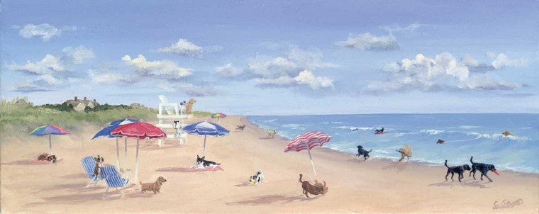 Saxe Carol Beach Tails Animali cm34X91 Immagine su CARTA TELA PANNELLO CORNICE Orizzontale