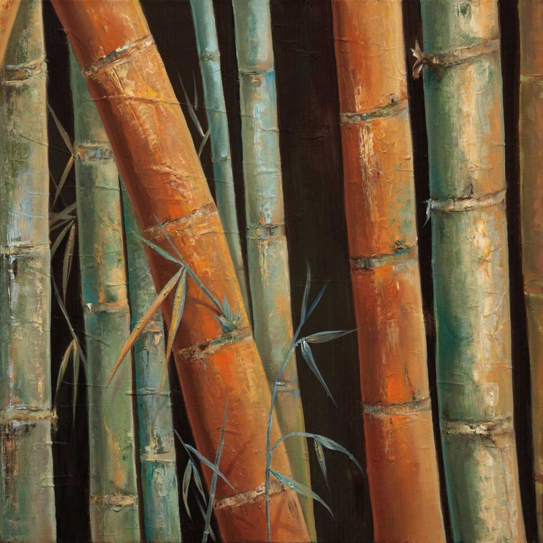 Quintero Tita Caribbean Bamboo II Paesaggio cm77X77 Immagine su CARTA TELA PANNELLO CORNICE Quadrata