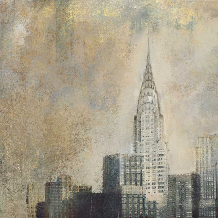 Novak Rick Luce New York Abstract II Paesaggio urbano cm80X80 Immagine su CARTA TELA PANNELLO CORNICE Quadrata
