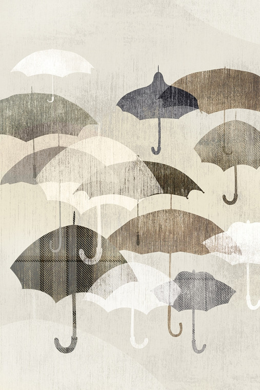 Selkirk Edward Ombrello Pioggia I Collage cm118X78 Immagine su CARTA TELA PANNELLO CORNICE Verticale