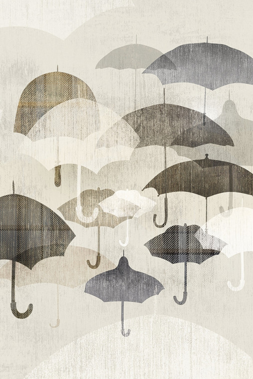 Selkirk Edward Ombrello Pioggia II Collage cm118X78 Immagine su CARTA TELA PANNELLO CORNICE Verticale