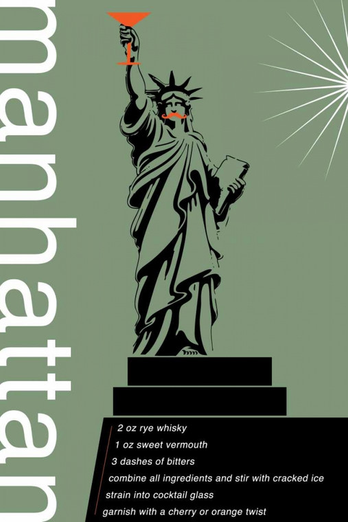 Fig Melon Press Ricetta Manhattan segni cm118X77 Immagine su CARTA TELA PANNELLO CORNICE Verticale