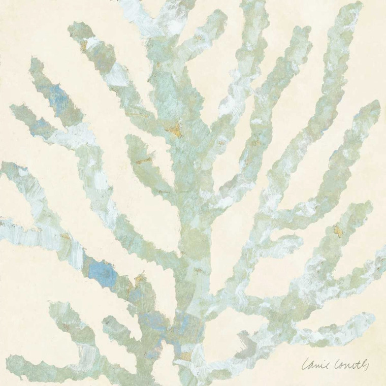 Loreth Lanie Coral Vision su crema I Costiero cm76X76 Immagine su CARTA TELA PANNELLO CORNICE Quadrata
