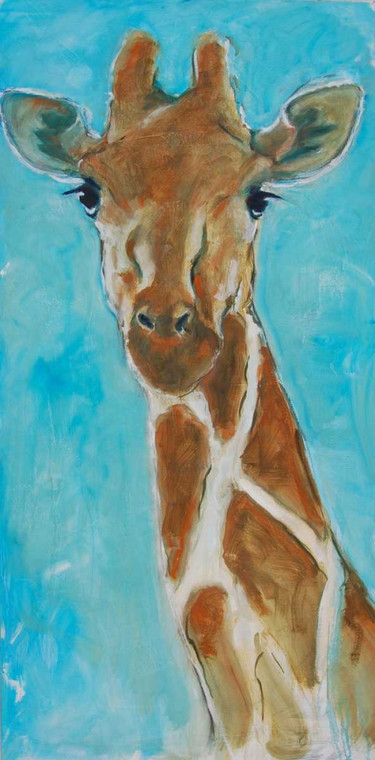 Hoffman Kate Giraffa Animali cm123X59 Immagine su CARTA TELA PANNELLO CORNICE Verticale