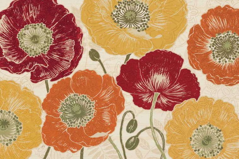 Brissonnet Daphne Un tocco Poppys I Spice Floreale cm78X118 Immagine su CARTA TELA PANNELLO CORNICE Orizzontale