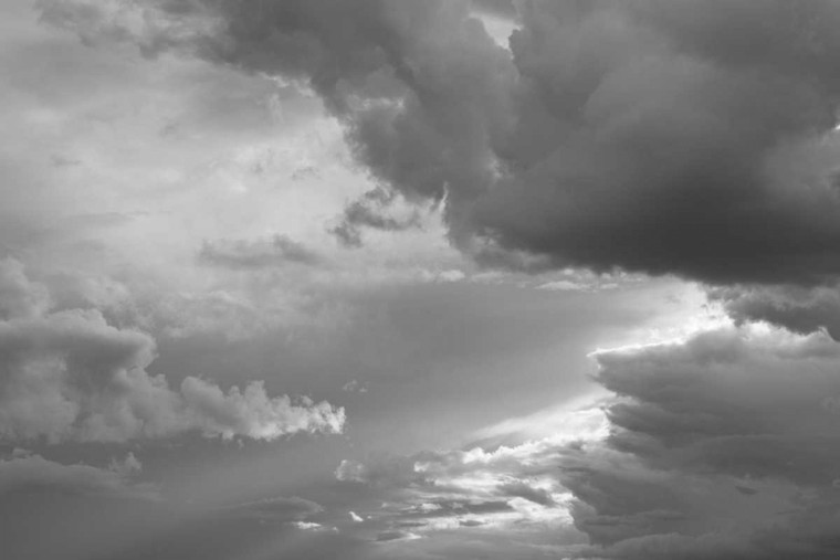 Omelianchuk Linda Luminous Clouds I BW Natura cm54X82 Immagine su CARTA TELA PANNELLO CORNICE Orizzontale