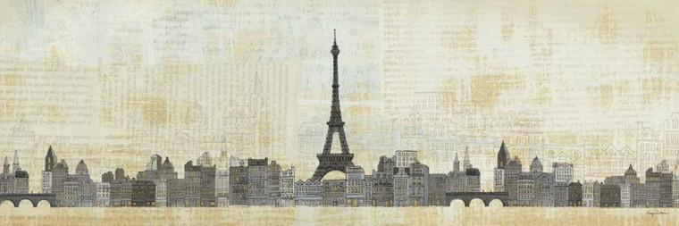Tillmon Avery Skyline Eiffel Paesaggio urbano cm54X164 Immagine su CARTA TELA PANNELLO CORNICE Orizzontale