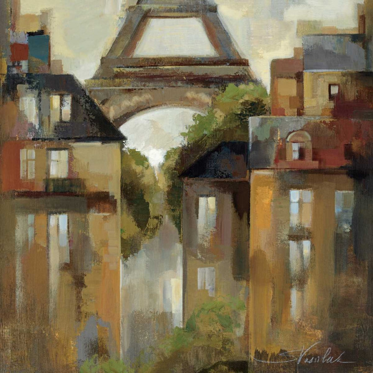 Vassileva Silvia Parigi   Late Summer I Viaggio cm82X82 Immagine su CARTA TELA PANNELLO CORNICE Quadrata