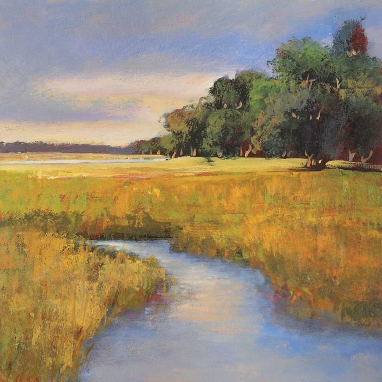 Rogers Adam Low Country Landscape II Costiero cm54X54 Immagine su CARTA TELA PANNELLO CORNICE Quadrata