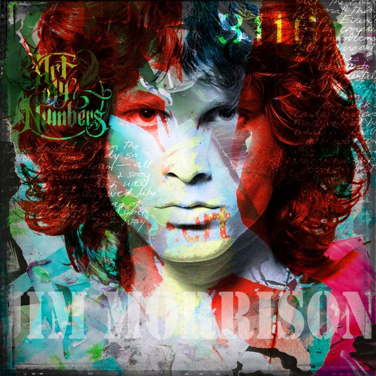 Baker Micha Jim Morrison europeo cm59X59 Immagine su CARTA TELA PANNELLO CORNICE Quadrata