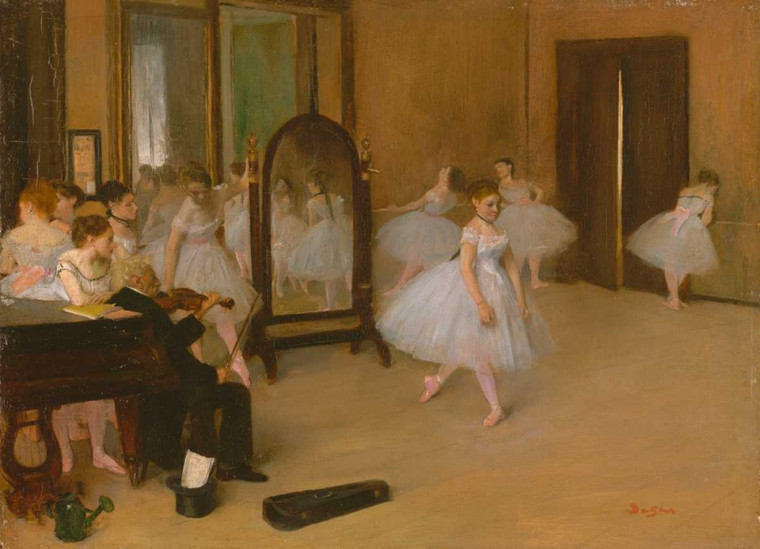 Degas Edgar The Dancing Class Moda cm74X102 Immagine su CARTA TELA PANNELLO CORNICE Orizzontale