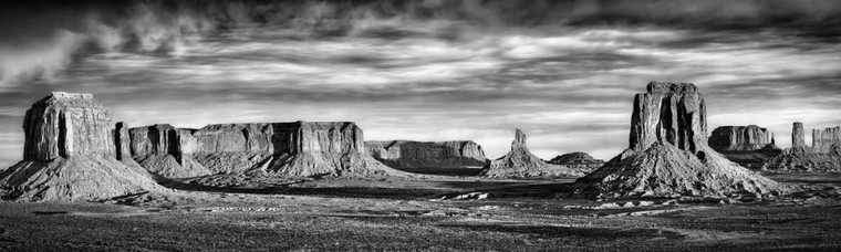 Drost David Bandw Desert View VII fotografia cm54X182 Immagine su CARTA TELA PANNELLO CORNICE Orizzontale