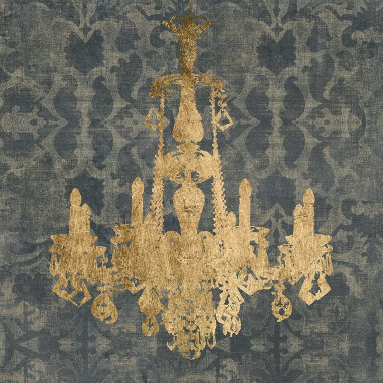 Goldberger Jennifer Gilt Chandelier II Decorativo cm82X82 Immagine su CARTA TELA PANNELLO CORNICE Quadrata